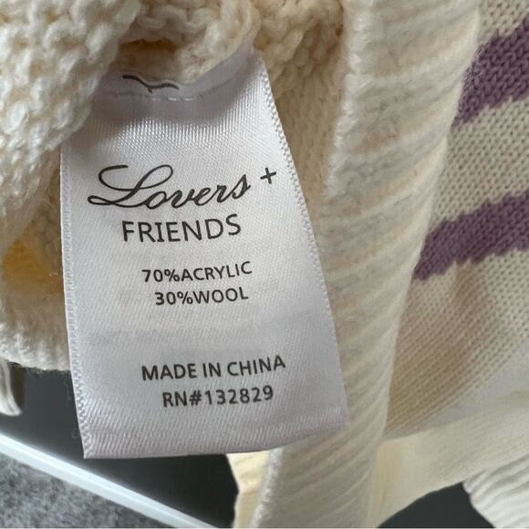*spot* NWT Revolve x Lovers + Friends Caroline Sweater in ivory/purple| Size XS - Picture 7 of 11
